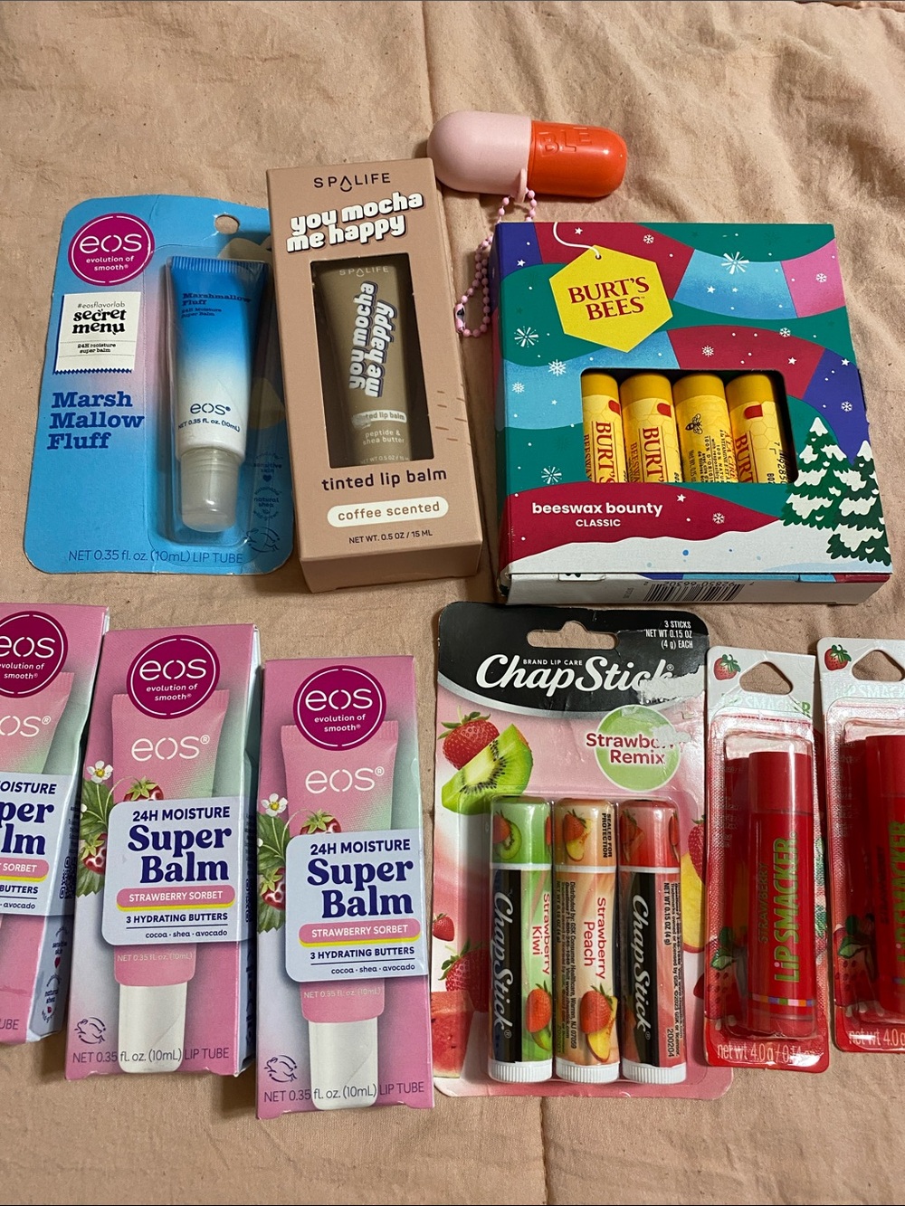 15 count bundle of lip care, EOS,Burt’s Bees,Spa Life&more 15 total